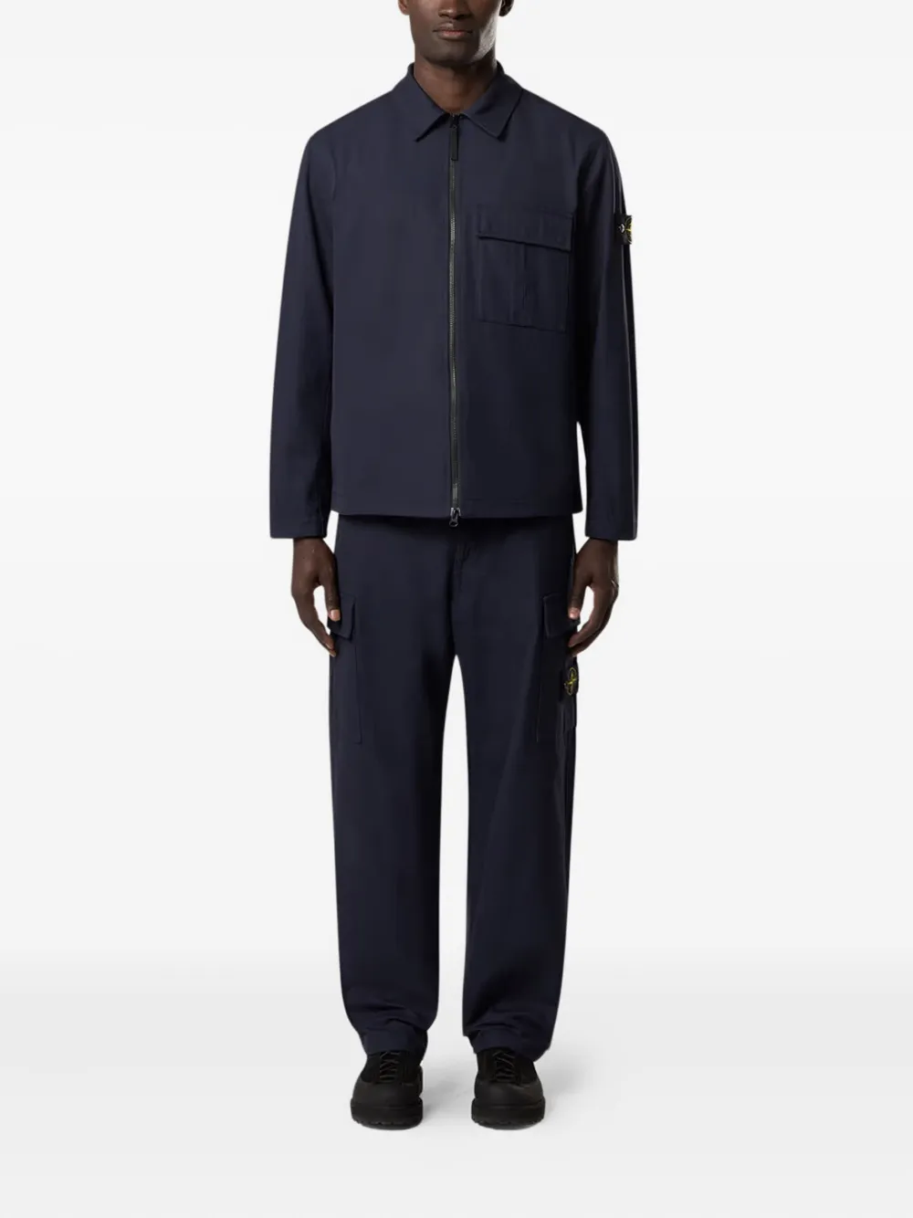 Stone Island Jack met Compass-logopatch Blauw