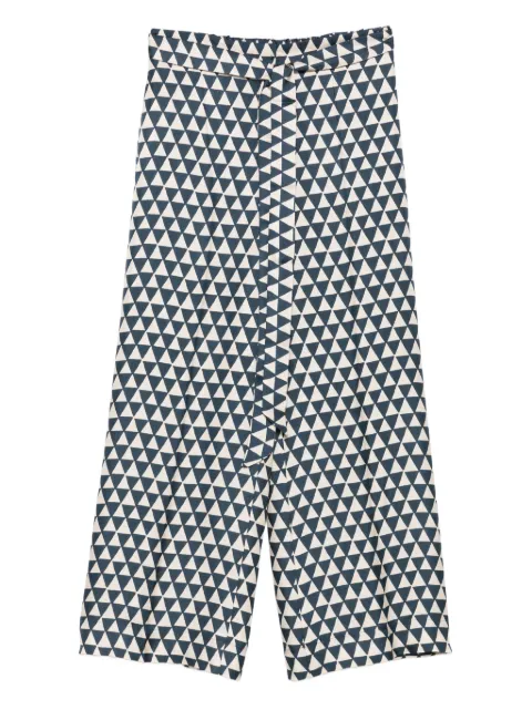 Max Mara triangle-pattern silk trousers