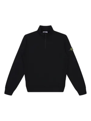 Stone Island Junior ハーフジップ プルオーバー | ブラック | FARFETCH JP