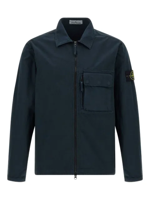 Stone Island sobrecamisa con cierre y bolsillo