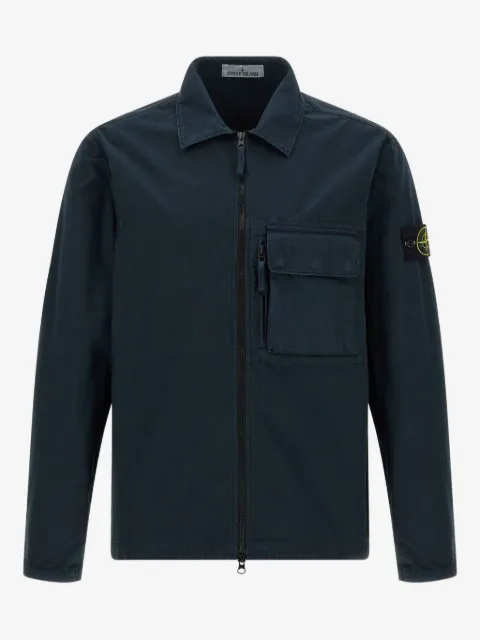 Stone Island sobrecamisa con cierre y bolsillo