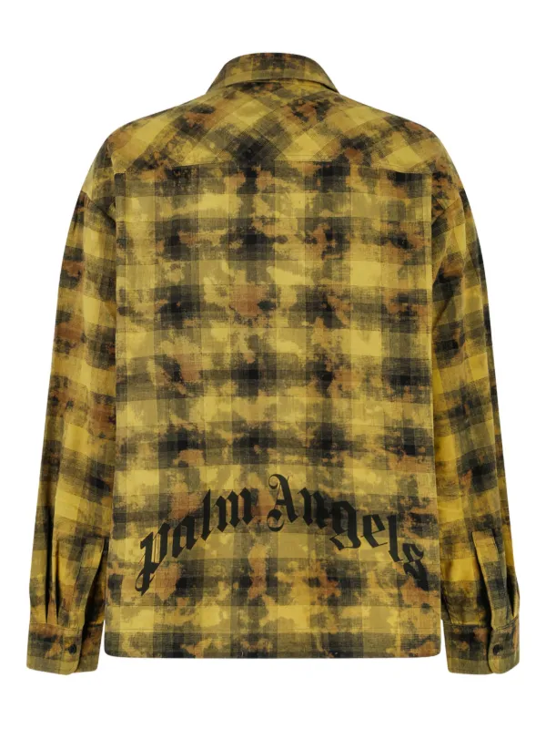 Palm Angels Checked Shirt | Yellow | FARFETCH IN