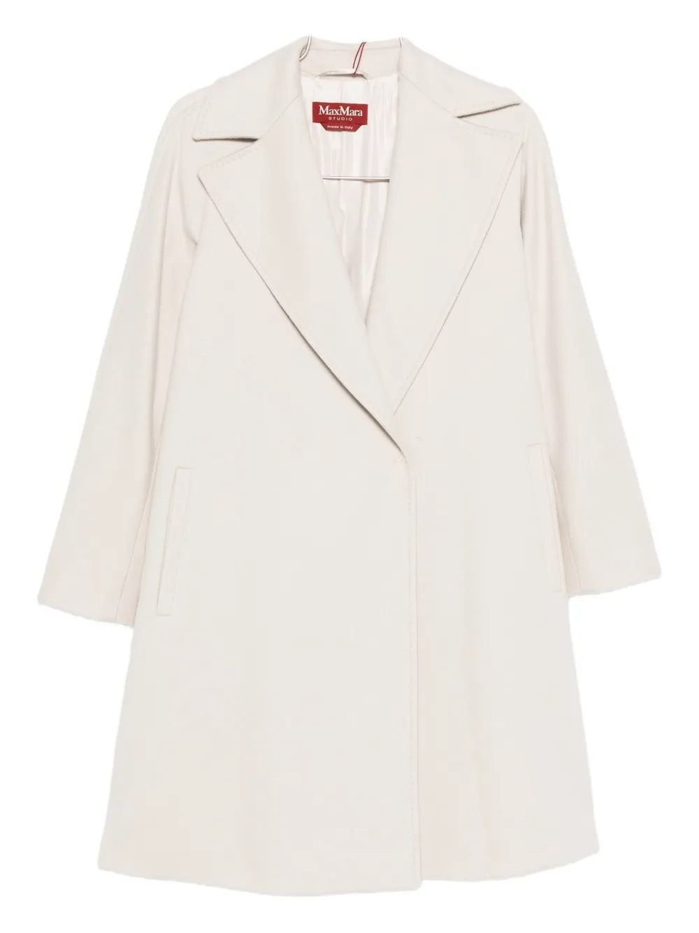 Max Mara Dravenna Wool Wrap Coat With Flared Kimono Sleeves In Neutral