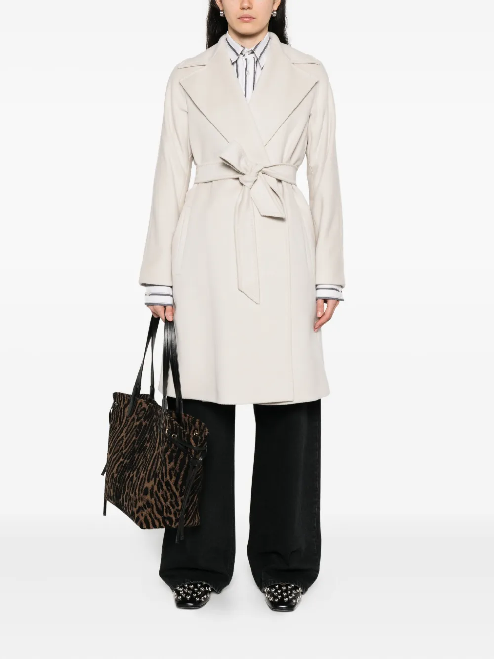 Max Mara side-pockets oversized coat - Beige