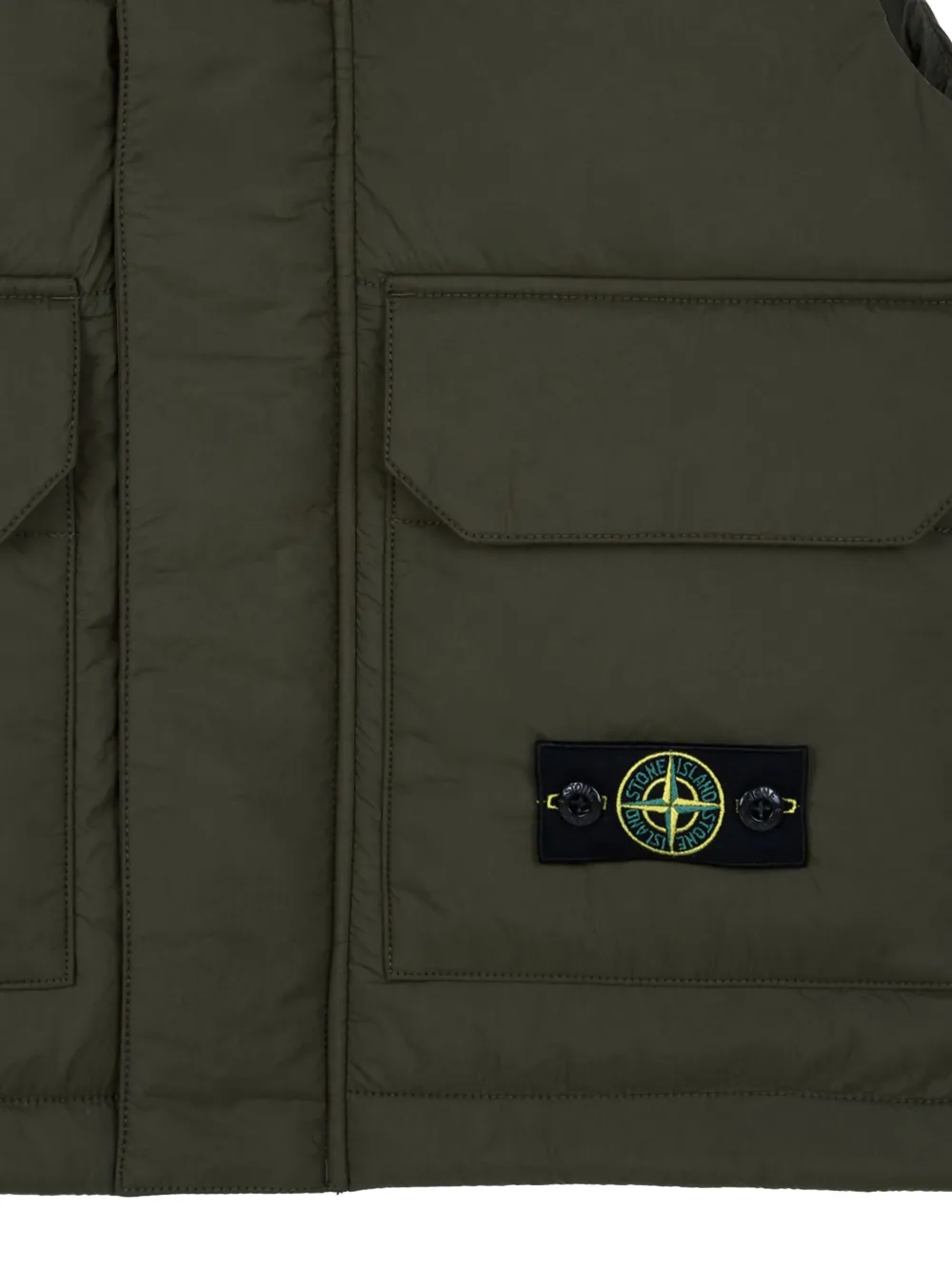 Stone Island Junior Gewatteerd gilet met blaaszak Groen