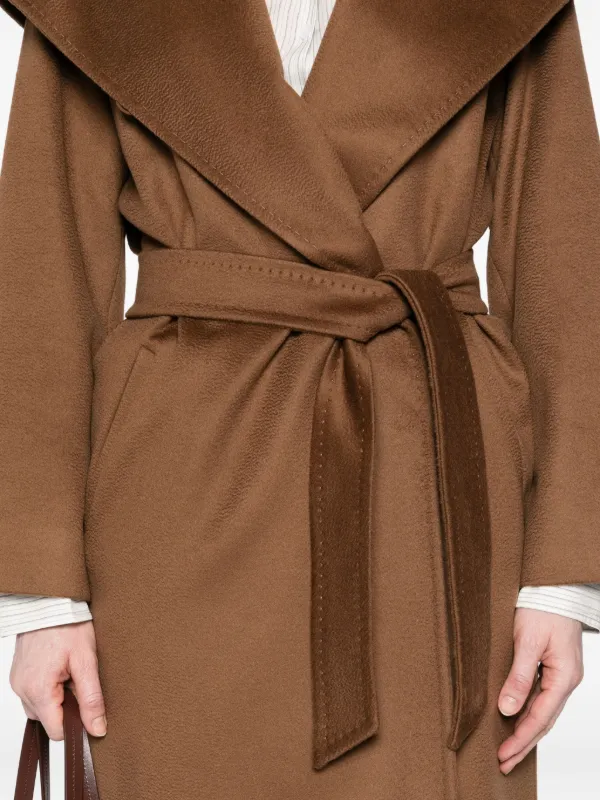 Max Mara フーデット コート リアルト] ピュア キャメル フーデット コート, black | 