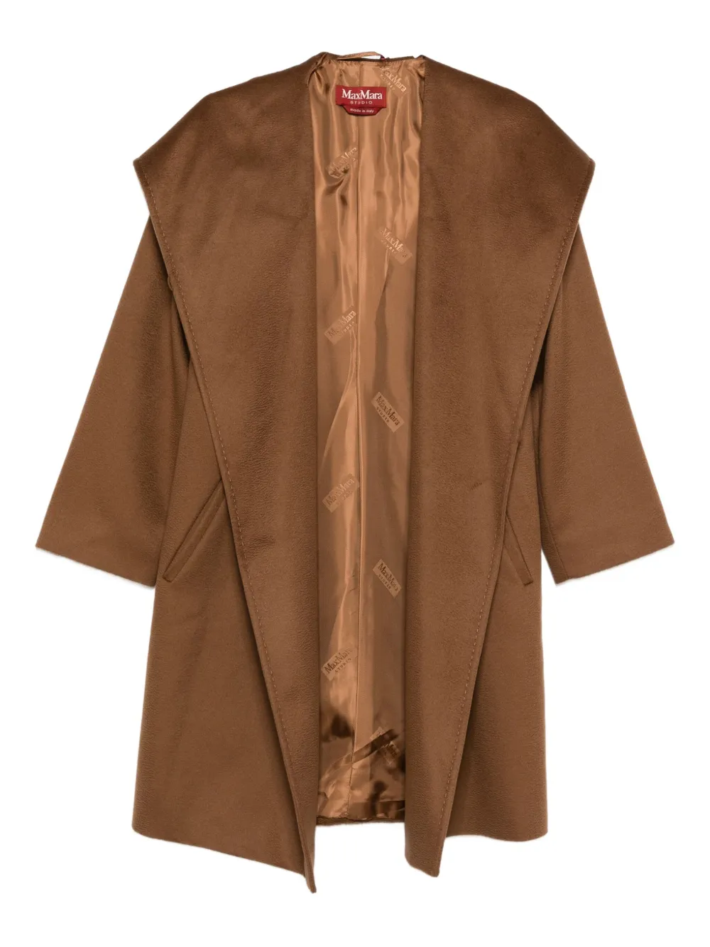 Max Mara hooded virgin-wool coat - ブラウン Max Mara hooded virgin-wool coat - ブラウン