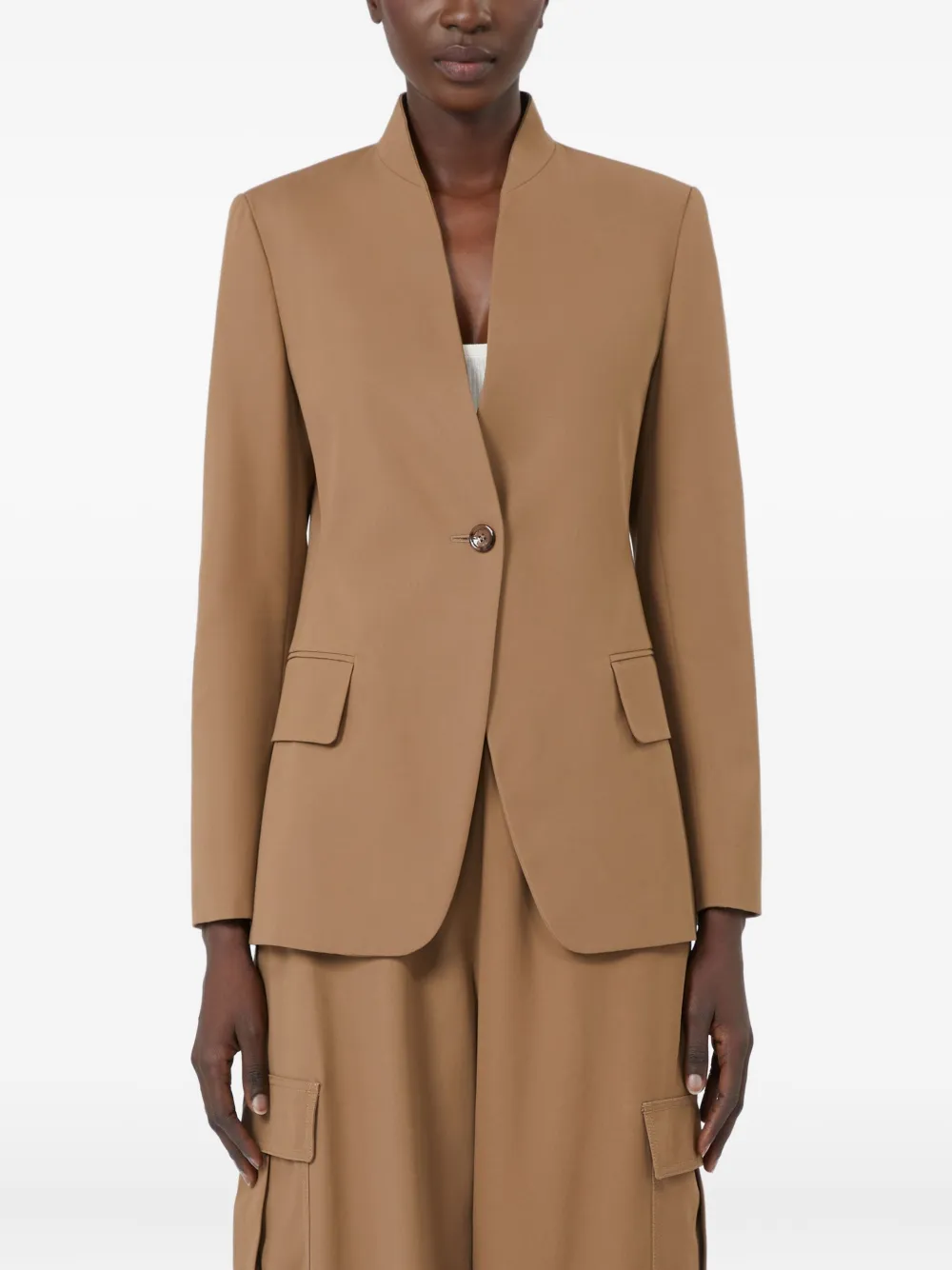 Max Mara stand-collar single-button jacket Bruin