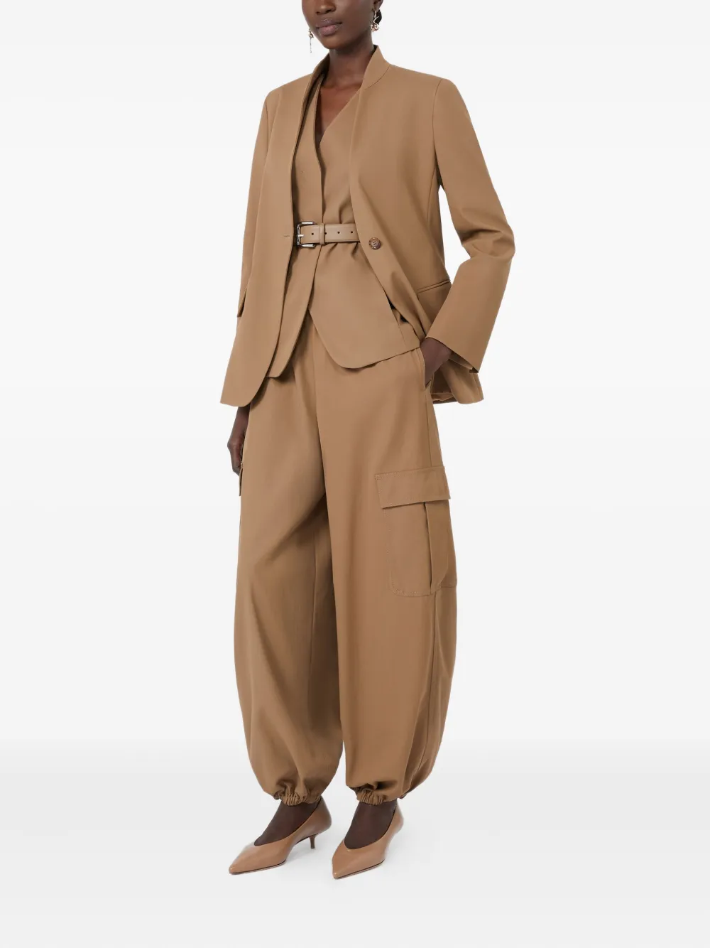Max Mara stand-collar single-button jacket Bruin