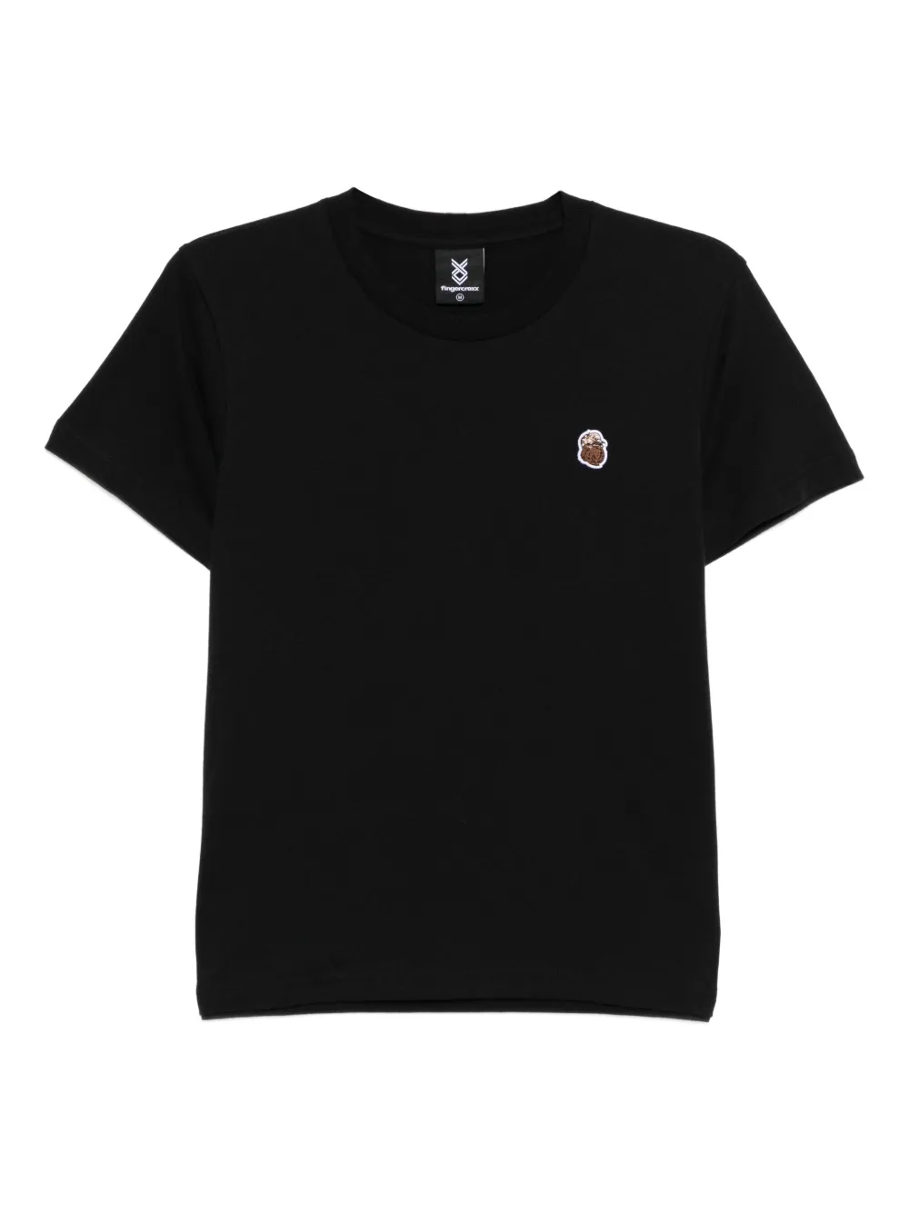 FINGERCROXX logo-embroidered T-shirt | Black | Image 1