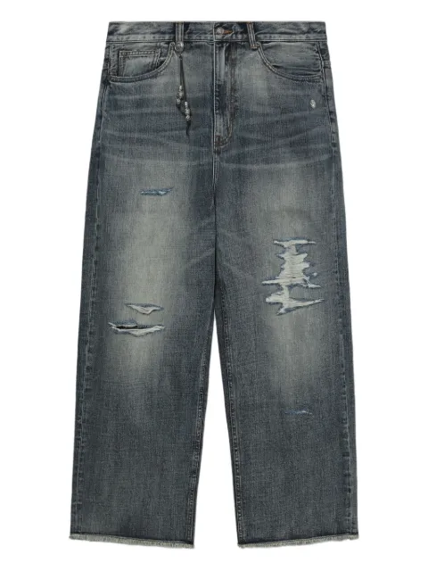 BAPE BLACK *A BATHING APE® distressed loose-fit jeans