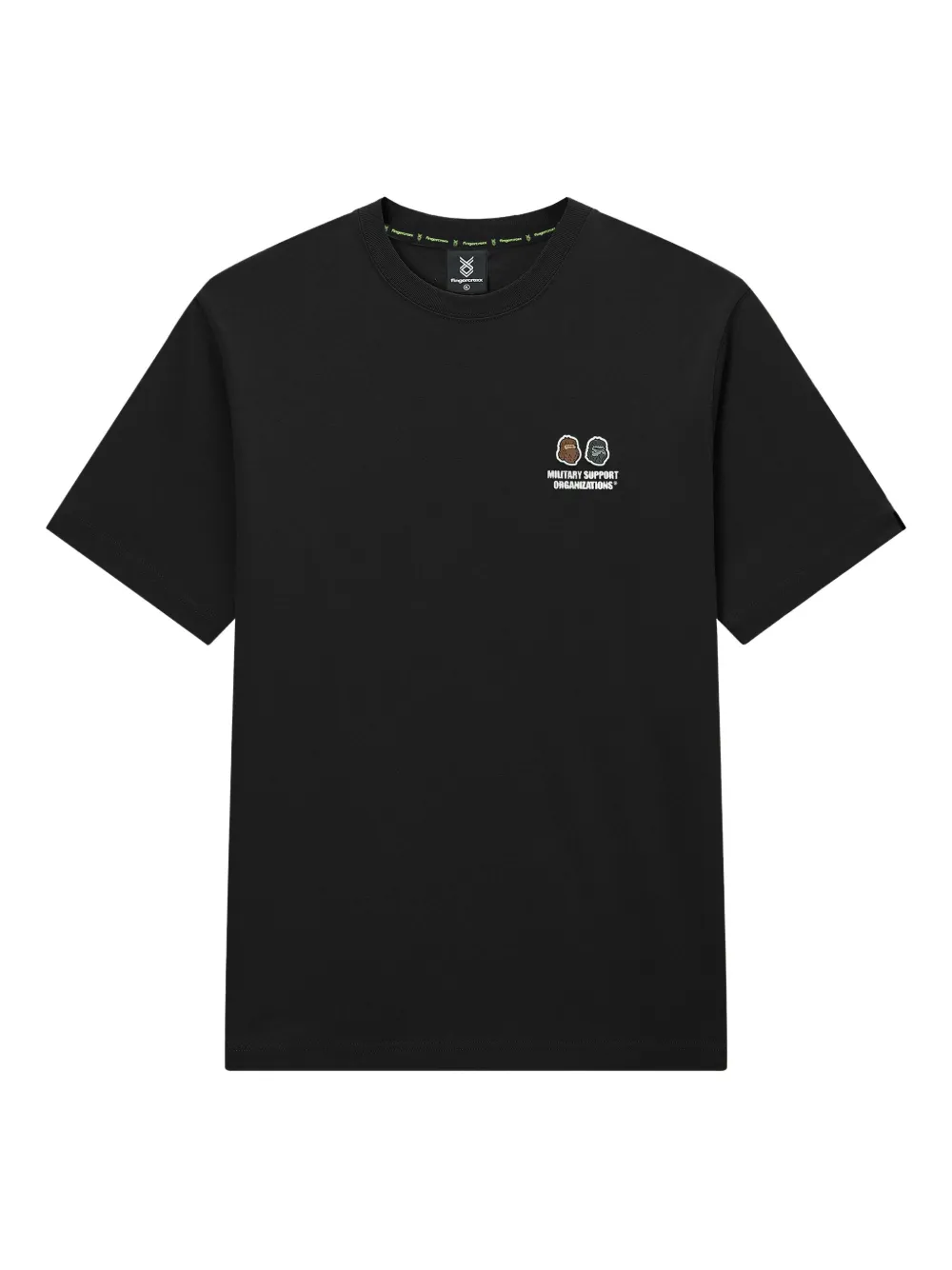 FINGERCROXX embroidered-logo crew-neck T-shirt | Black | Image 1