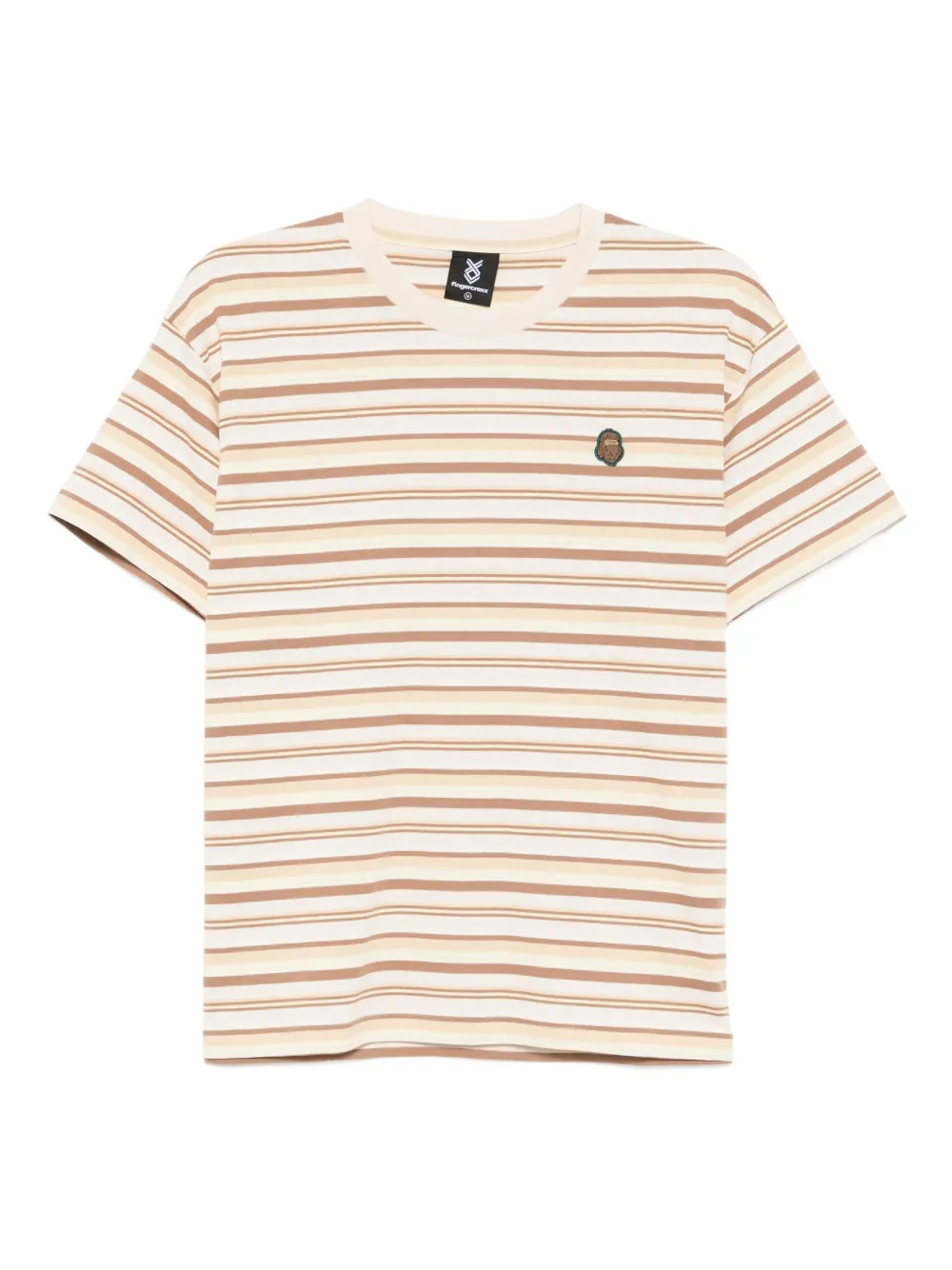 FINGERCROXX horizontal-striped T-shirt | Neutrals | Image 1