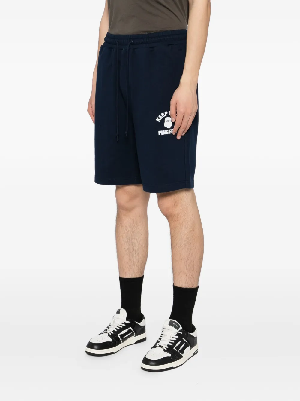 Fingercroxx Logo-print Shorts In Blue