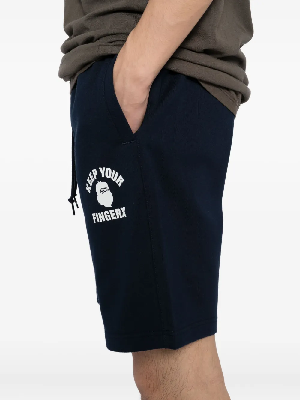 Fingercroxx Logo-print Shorts In Blue