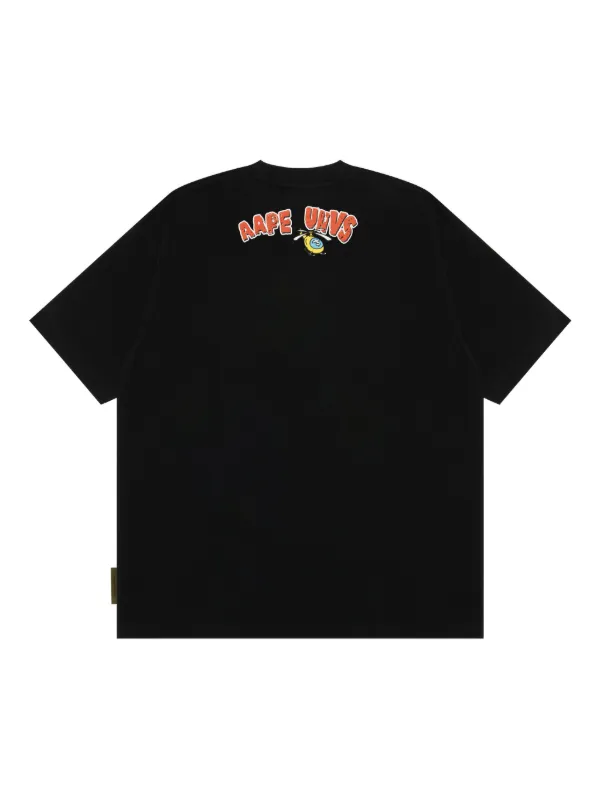AAPE BY *A BATHING APE® monkey-emblazoned Graphic T-shirt | Black