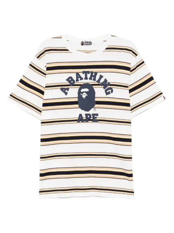 A BATHING APE® Striped T-shirt White FARFETCH IN