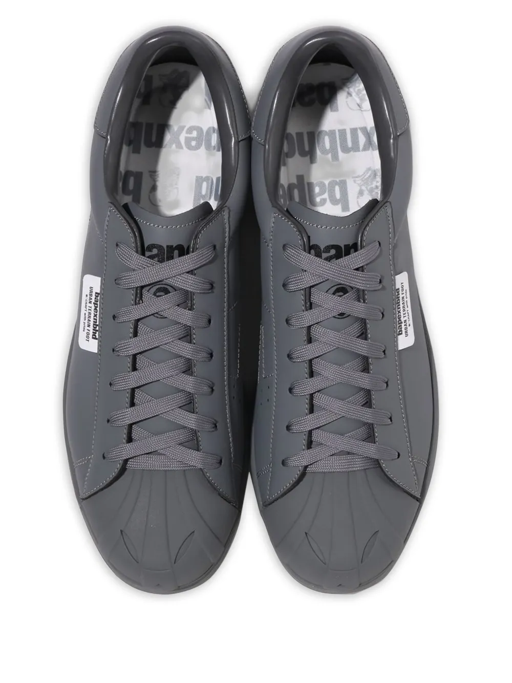 A BATHING APE x NBHD Skull low-top sneakers Grey