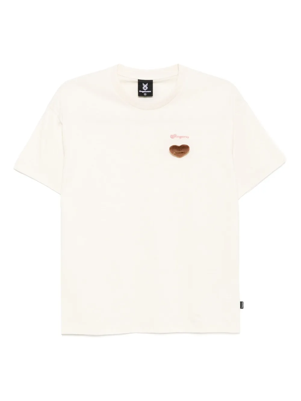 FINGERCROXX logo-embroidered T-shirt | Neutrals | Image 1