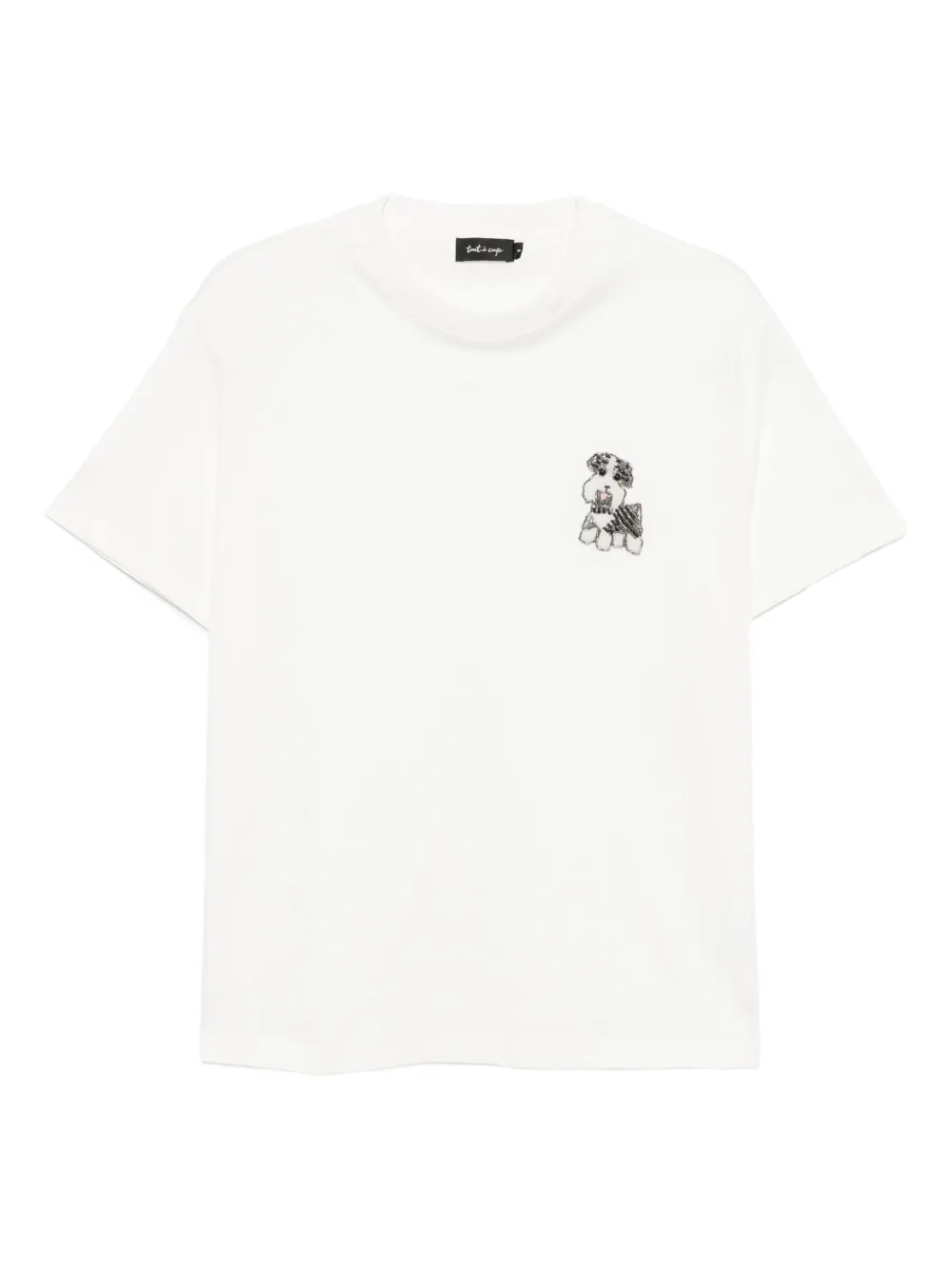 embroidered-sequin T-shirt