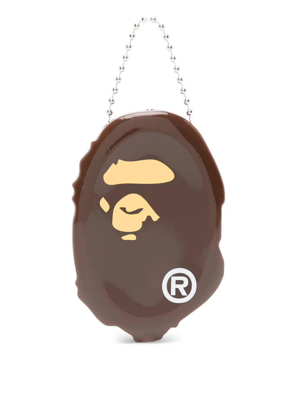 A Bathing Ape Logo Keyring In Brown