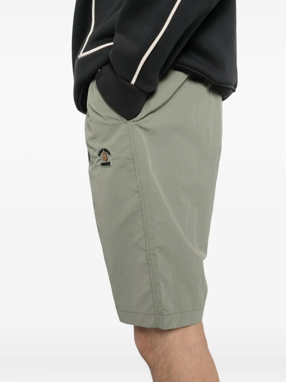 Fingercroxx Logo Patched Shorts In Green