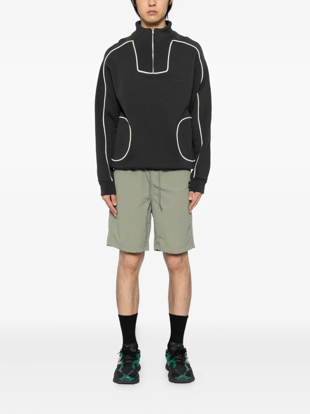 FINGERCROXX logo patched shorts | Track & Running Shorts | Image 2