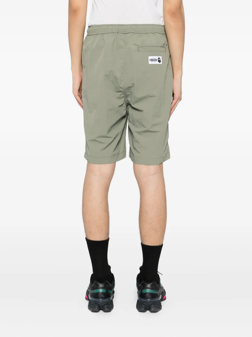 Fingercroxx Logo Patched Shorts In Green