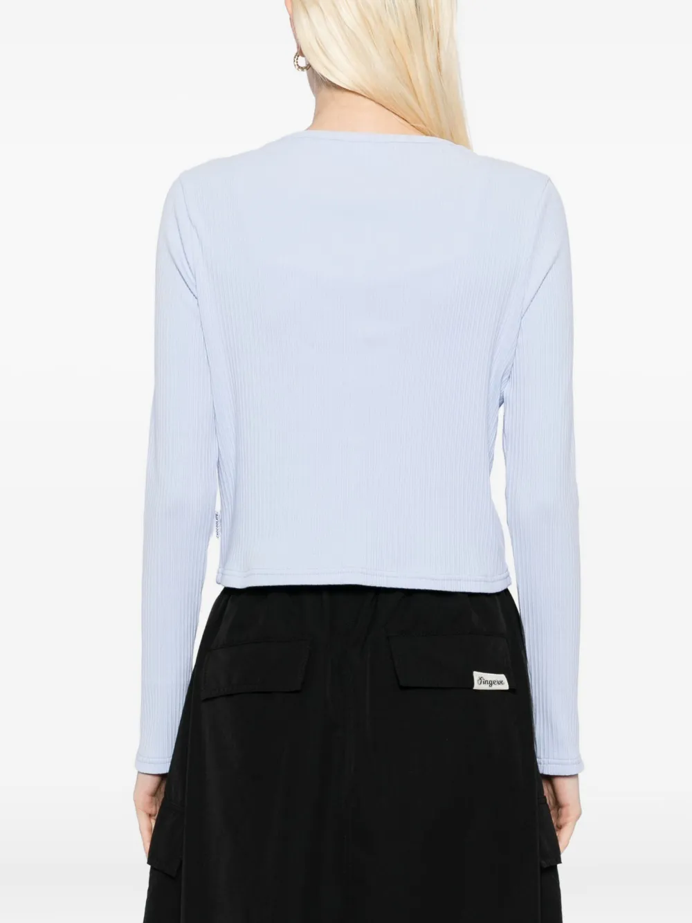 CHOCOOLATE Top met geborduurd logo Blauw