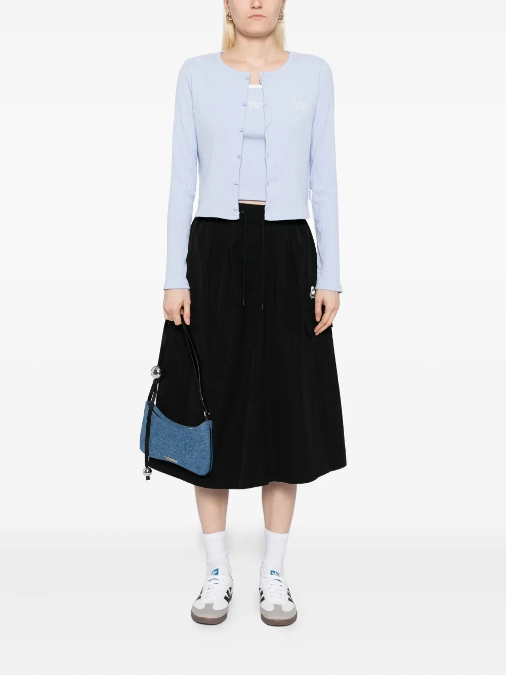 CHOCOOLATE Top met geborduurd logo Blauw