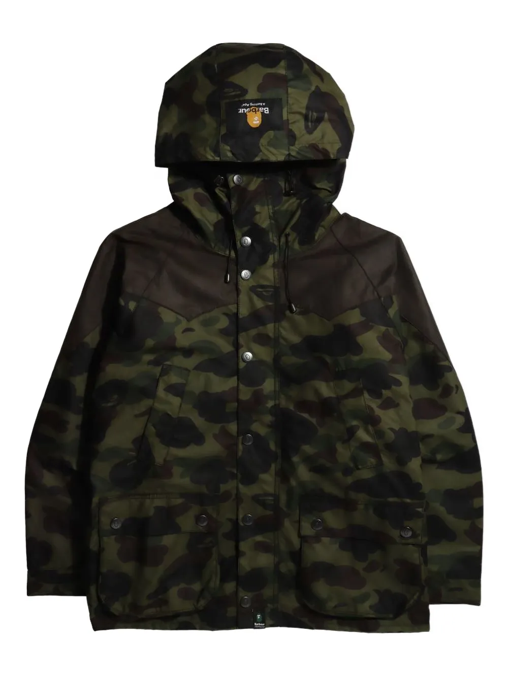 camouflage-pattern hooded jacket