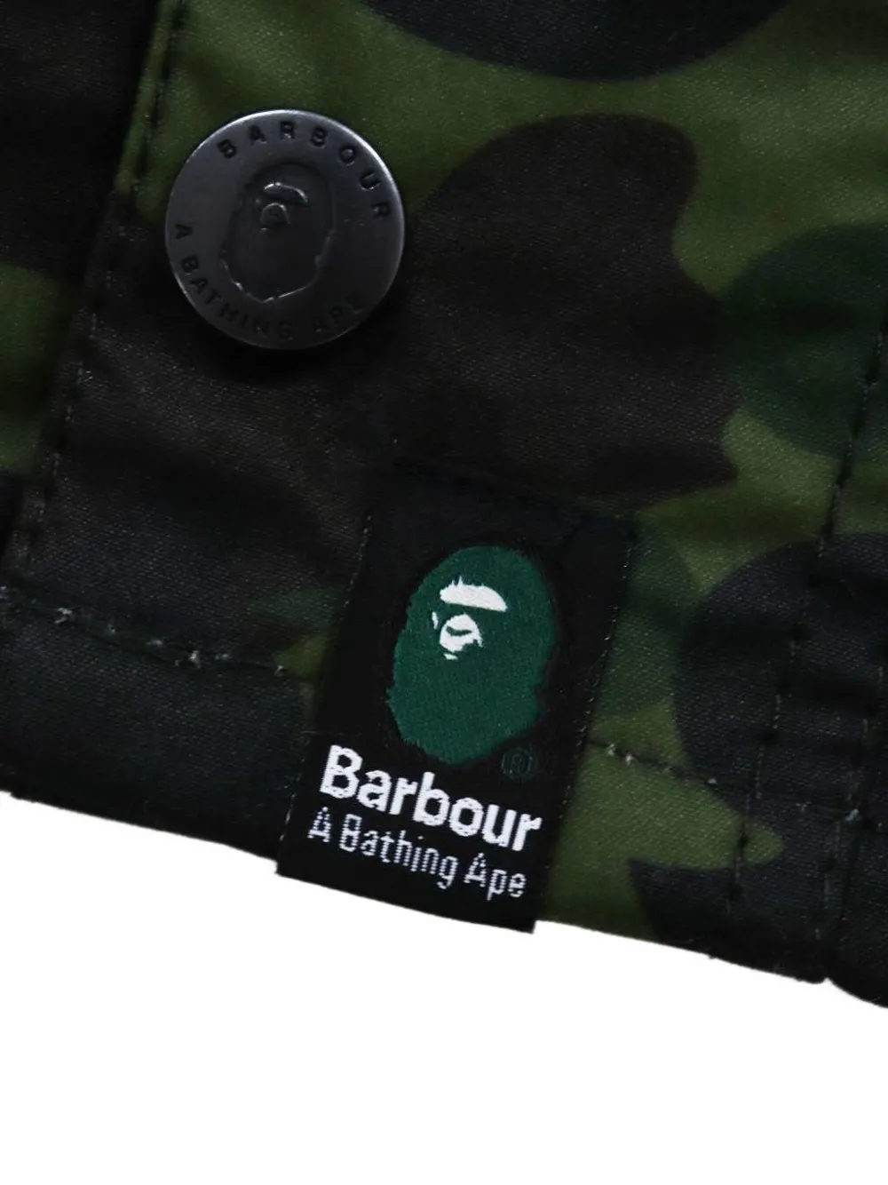 A BATHING APE Jack met camouflageprint en capuchon Groen