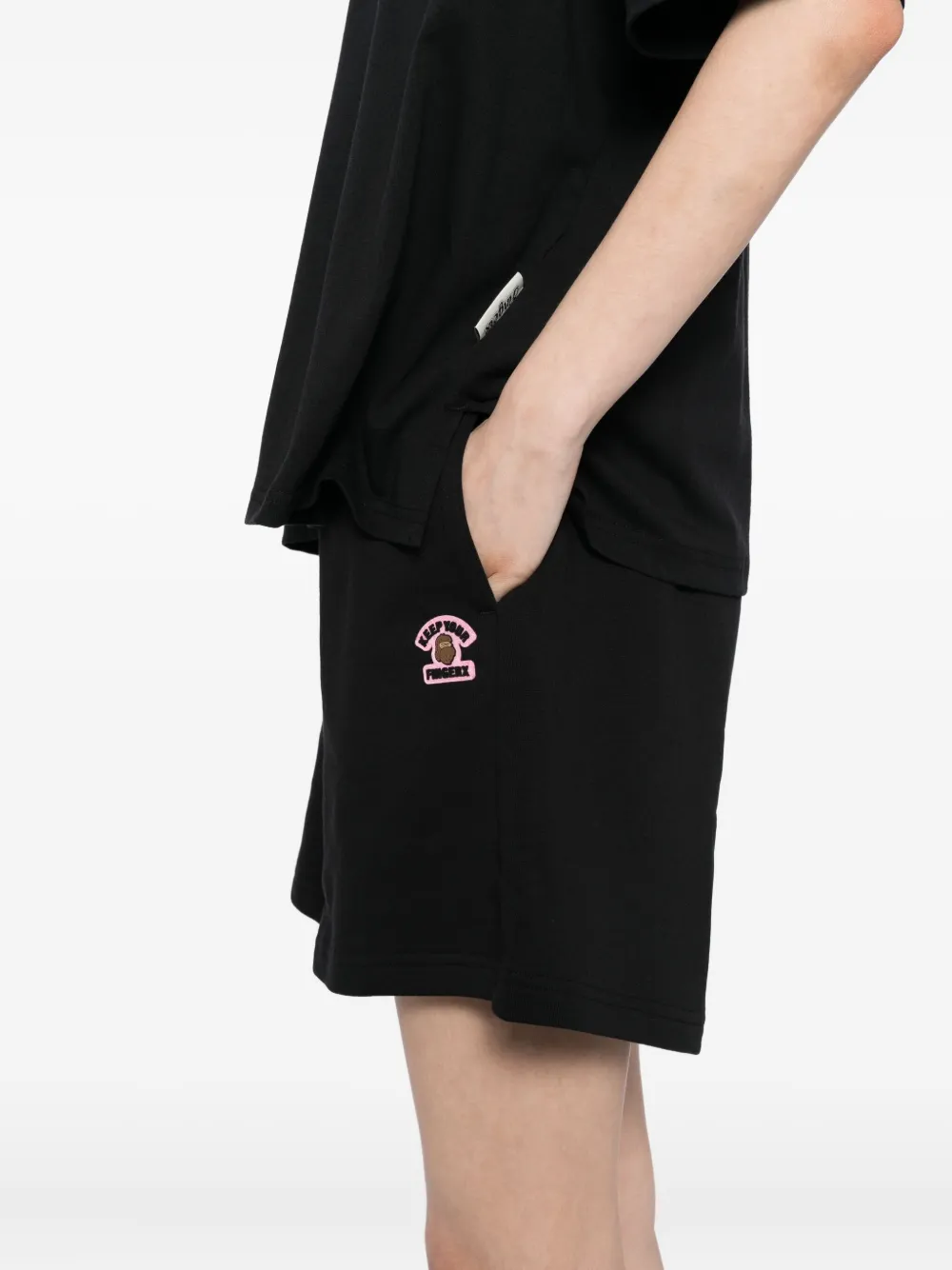FINGERCROXX Shorts met logopatch Zwart