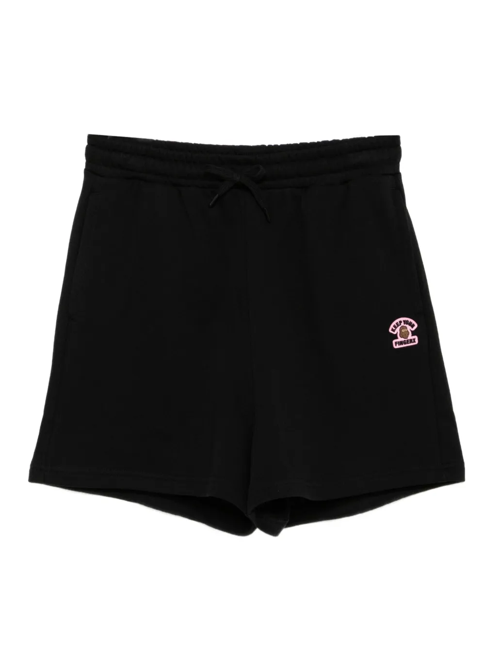 FINGERCROXX logo-patch shorts | Black | Image 1