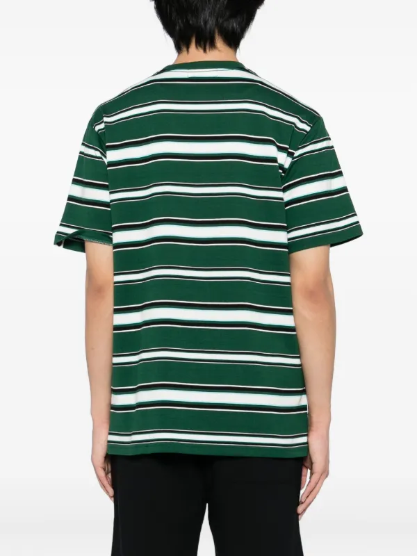 BY BATHING APE 緑 ストライプ ラガーシャツ A BATHING APE® Striped T-shirt | Green | FARFETCH