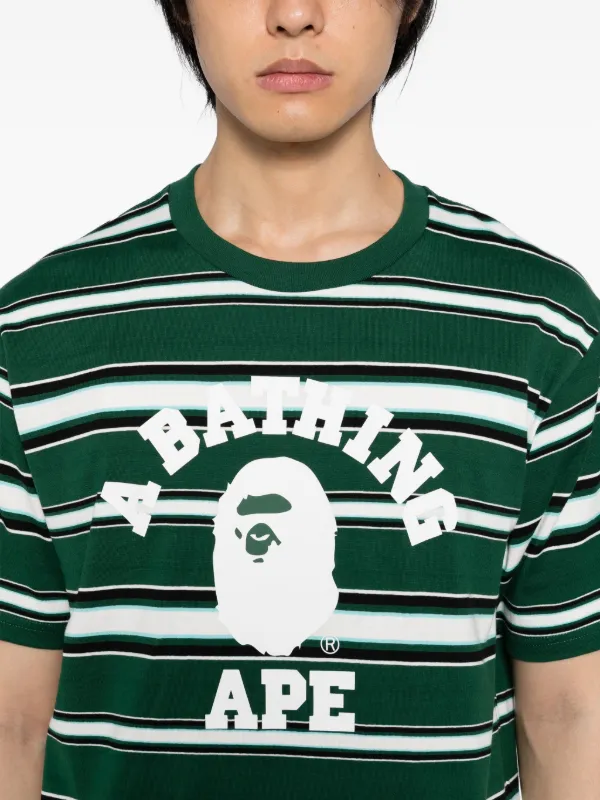 A BATHING APE® Striped T-shirt Green FARFETCH TR