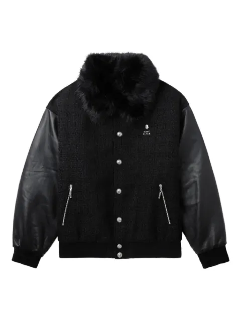 BAPE BLACK *A BATHING APE® trimmed-collar bomber jacket