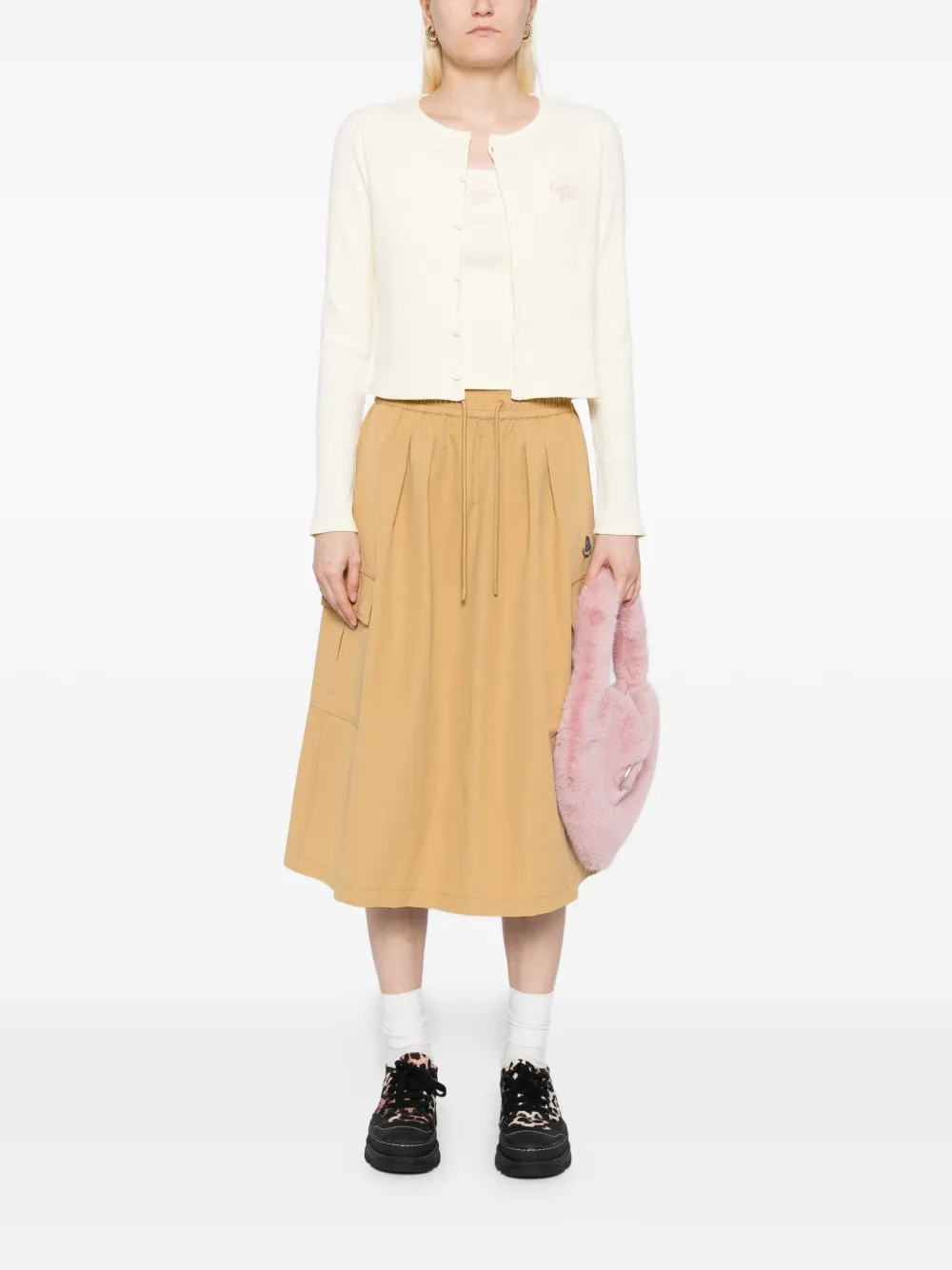 CHOCOOLATE Top met geborduurd logo Beige