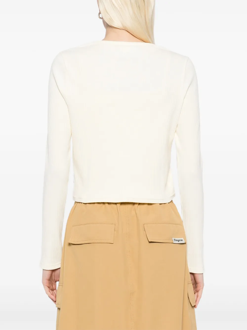 CHOCOOLATE Top met geborduurd logo Beige