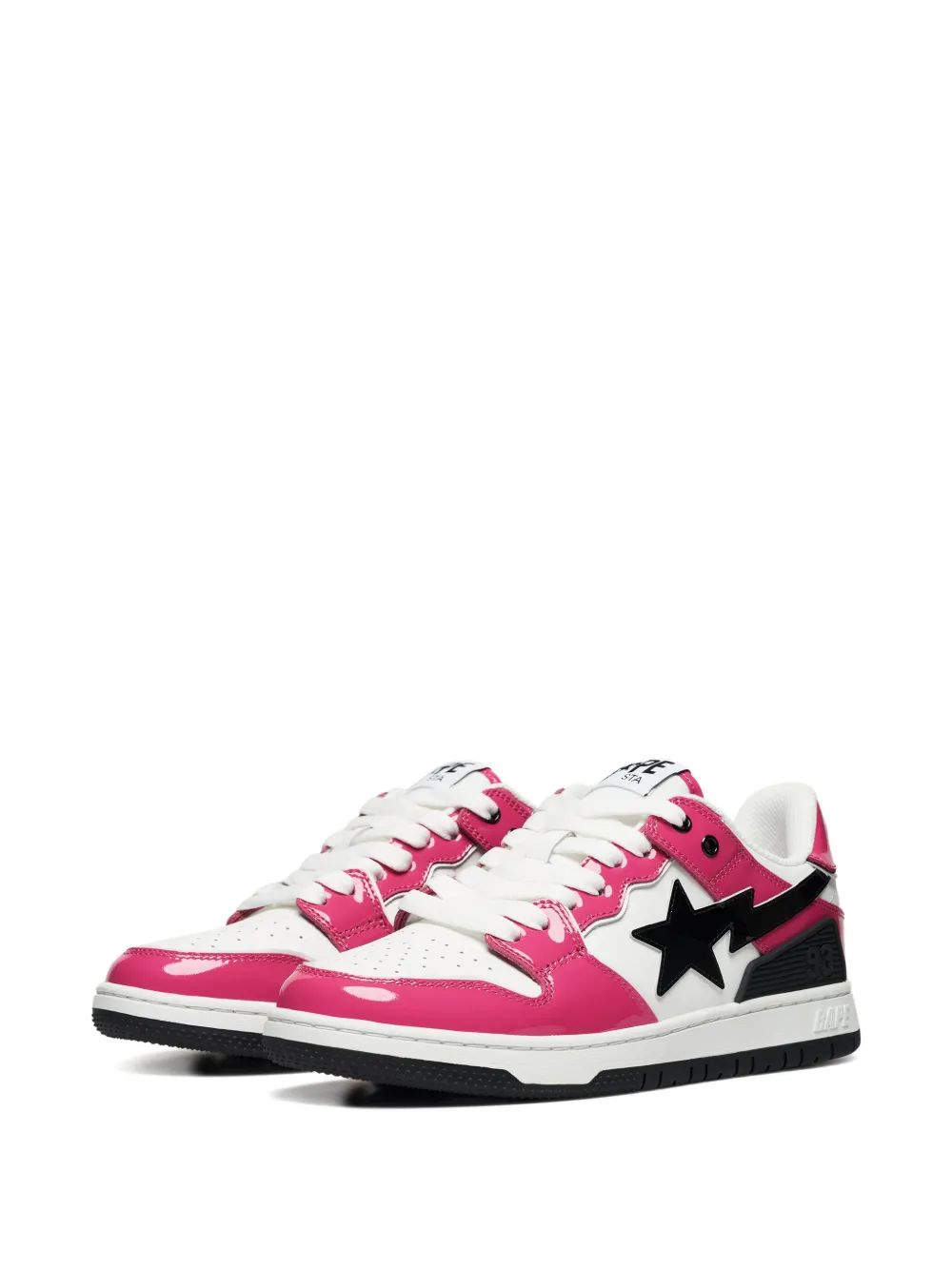 A BATHING APE Sk8 STA #2 leather low-top sneakers Pink