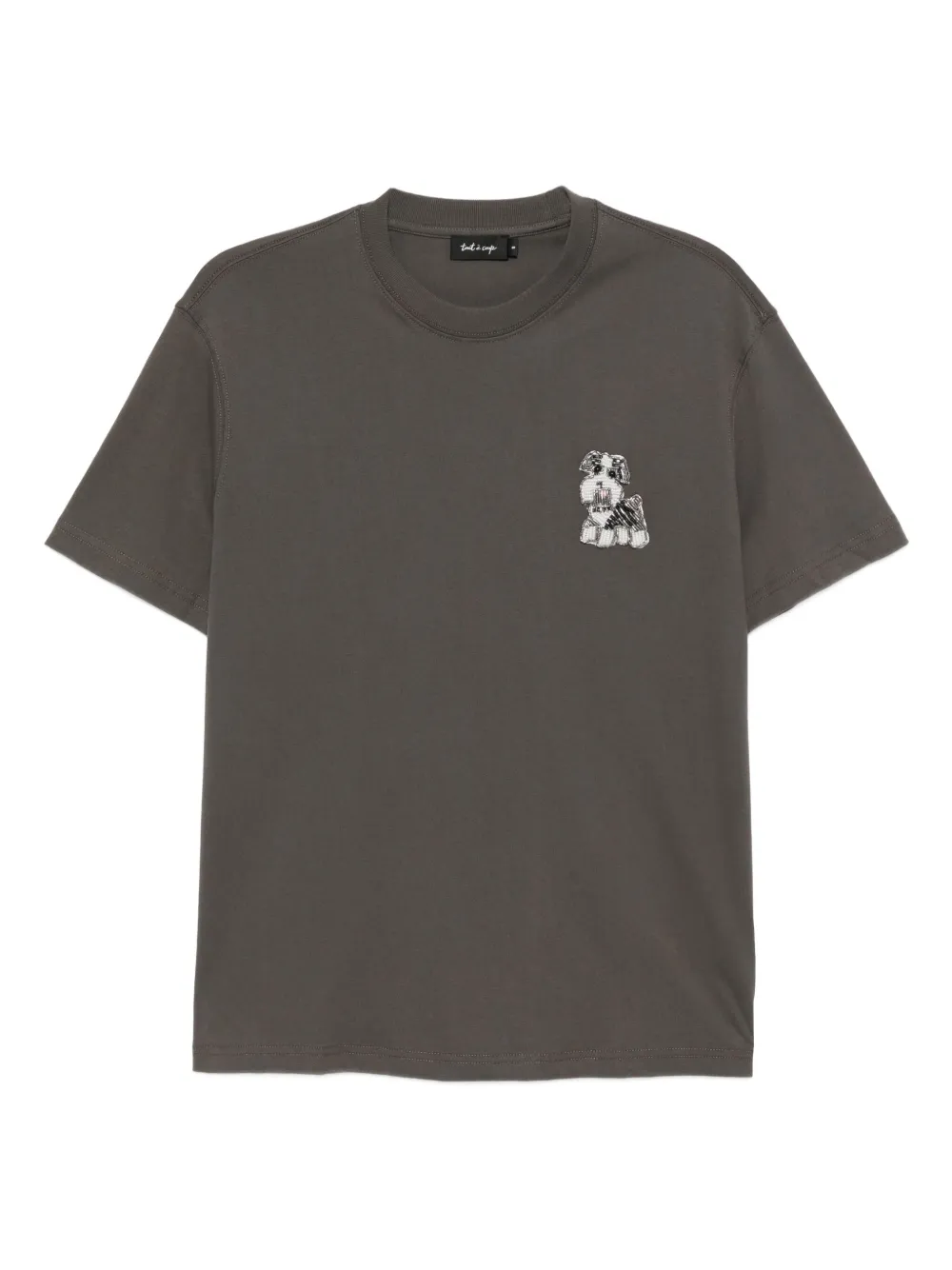 embroidered-sequin T-shirt