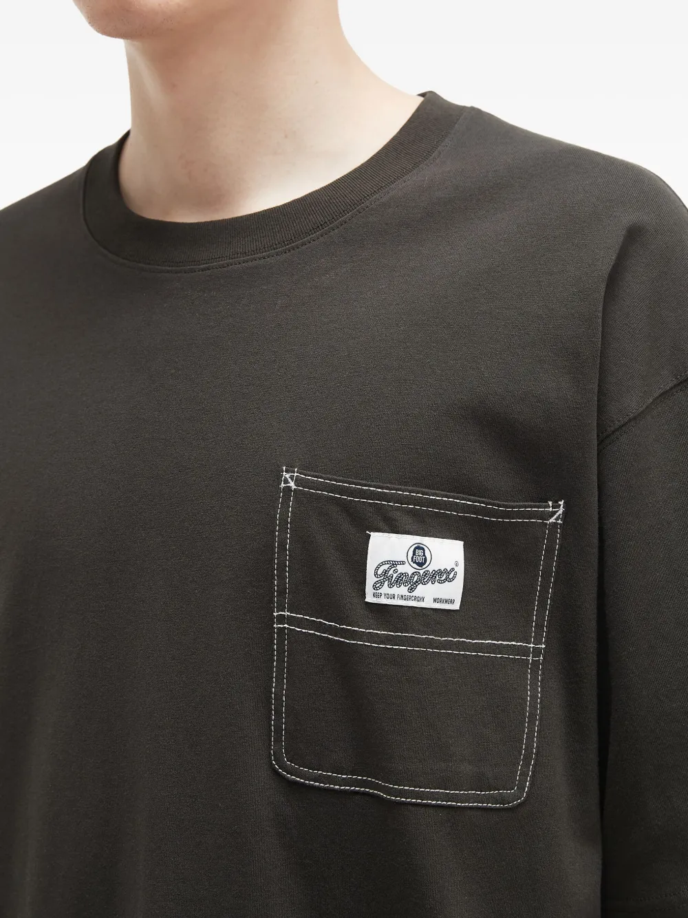 Fingercroxx Pocket-detail T-shirt In Gray