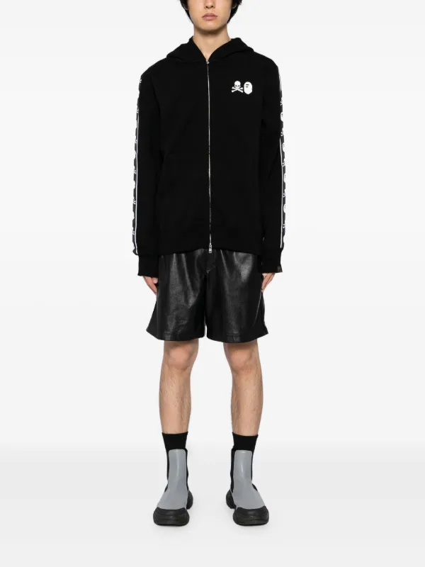 Mastermind Japan x Bape Logo Print Hoodie | Black | FARFETCH