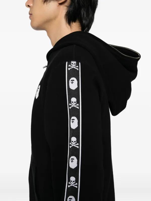 Mastermind Japan x Bape Logo Print Hoodie | Black | FARFETCH