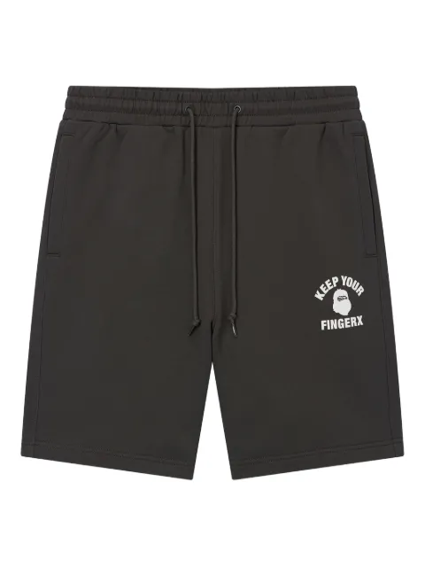 FINGERCROXX logo-print drawstring track shorts