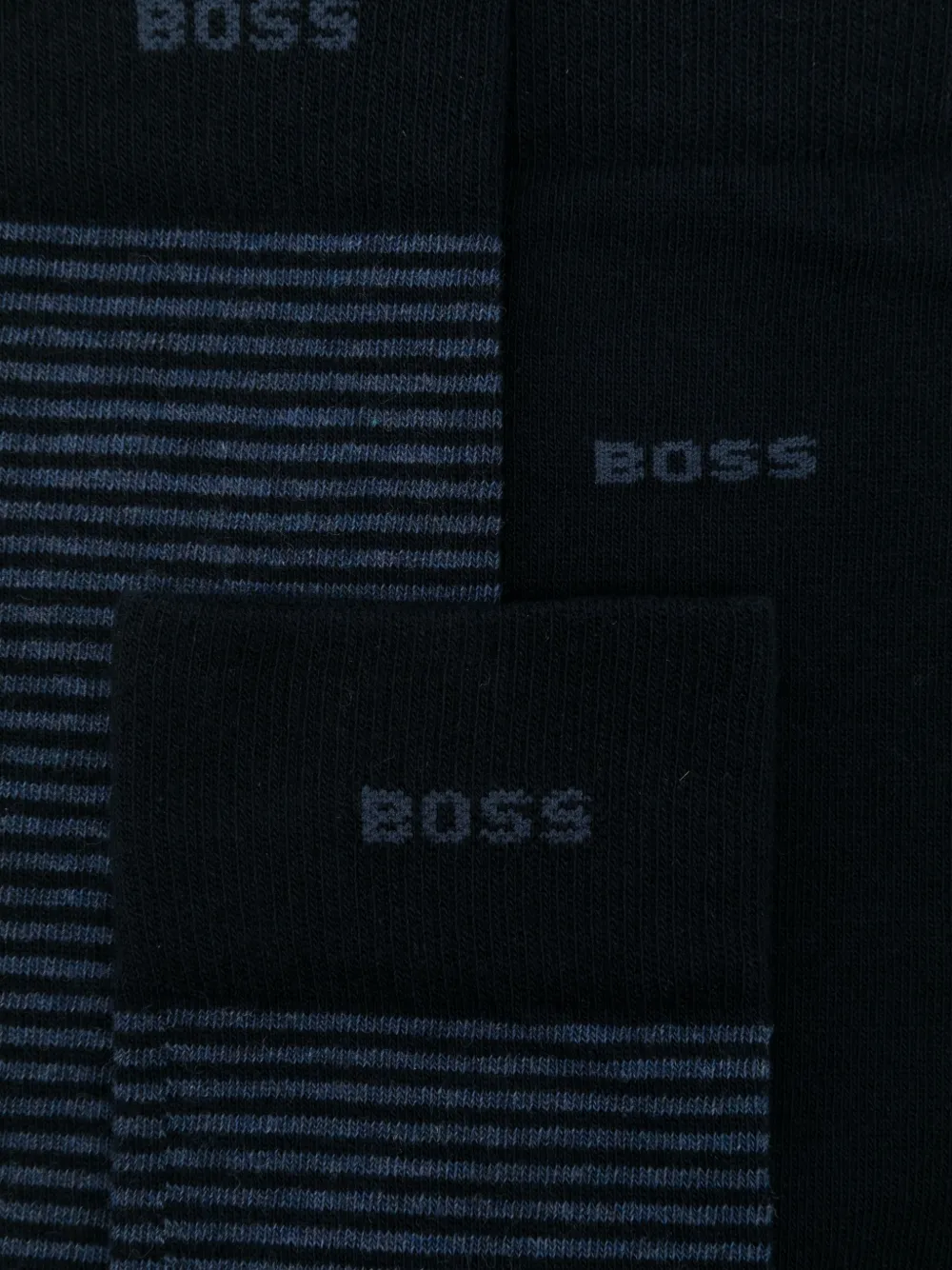 Hugo Boss Striped Socks (set Of Two) In Black