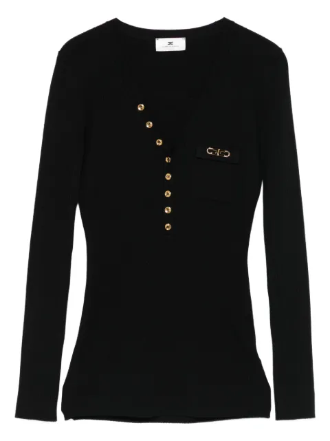 Elisabetta Franchi logo-detail long-sleeved top 