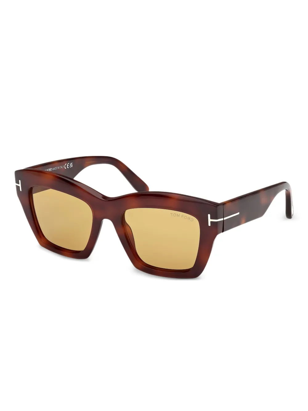 TOM FORD Eyewear トータスシェル スクエアサングラス - ブラウン TOM FORD Eyewear トータスシェル スクエアサングラス - ブラウン