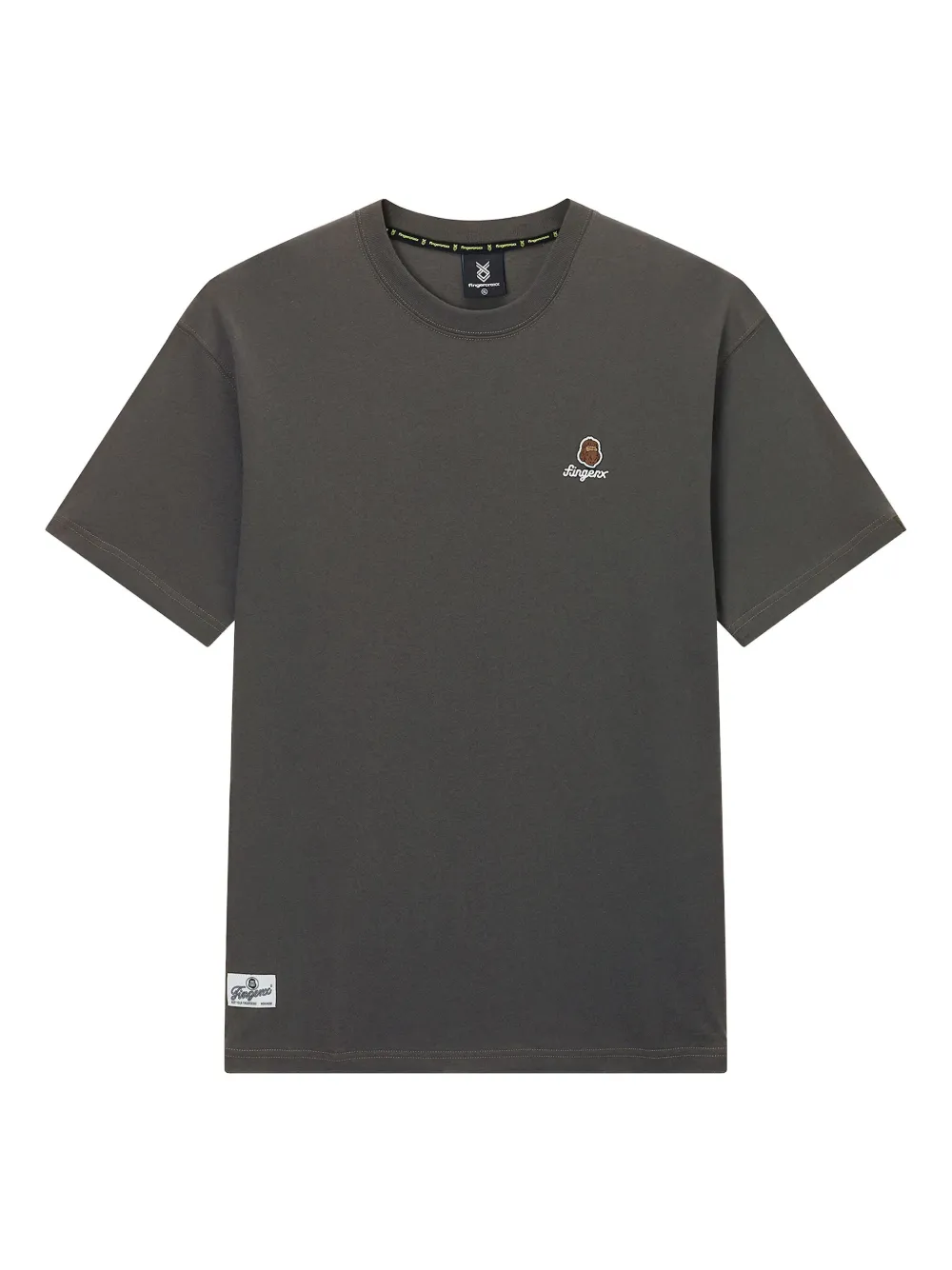 FINGERCROXX embroidered-logo cotton T-shirt | Grey | Image 1