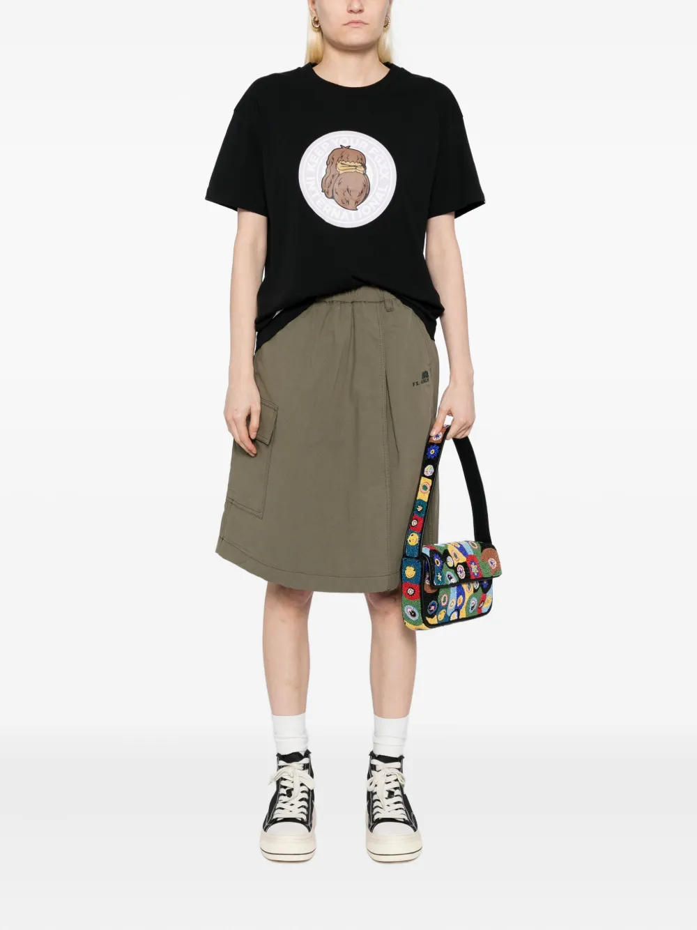 FINGERCROXX logo-embroidered skorts | A-Line Skirts | Image 2